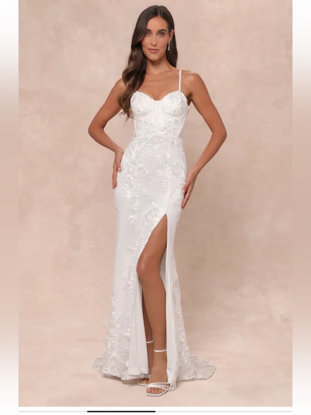 Lulus ethereal elegance white wedding dress